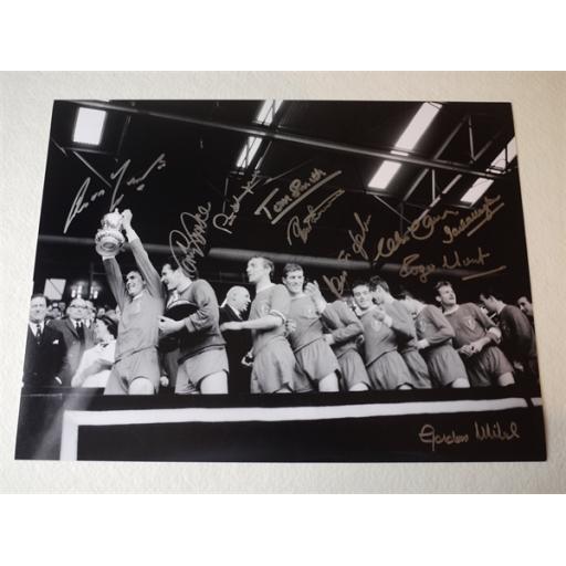 LIVERPOOL 1965 FA CUP WINNERS SIGNED RANGE - 1965 FA CUP FINAL 16X12 ROYAL BOX PHOTO