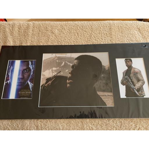 JOHN BOYEGA (FINN) SIGNED & MOUNTED STAR WARS EPISODE VII THE FORCE AWAKENS DISPLAY