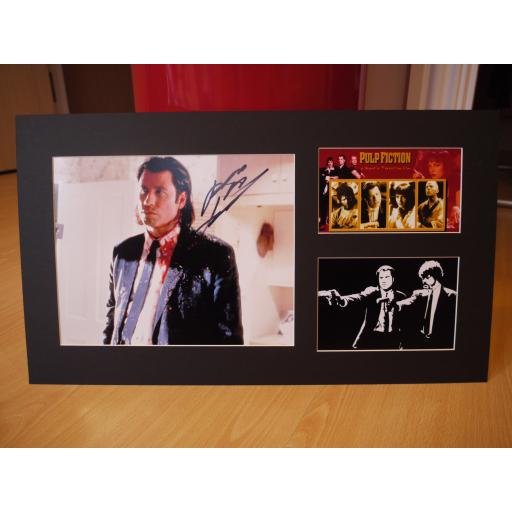 JOHN TRAVOLTA SIGNED & MOUNTED PULP FICTION DISPLAY