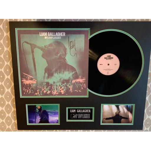 LIAM GALLAGHER SIGNED & MOUNTED MTV UNPLUGGED VINYL DISPLAY