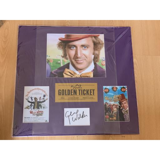 GENE WILDER SIGNED & MOUNTED WILLY WONKA CHARLIE & THE CHOCOLATE FACTORY DISPLAY